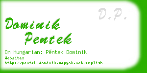 dominik pentek business card