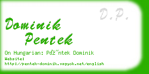 dominik pentek business card